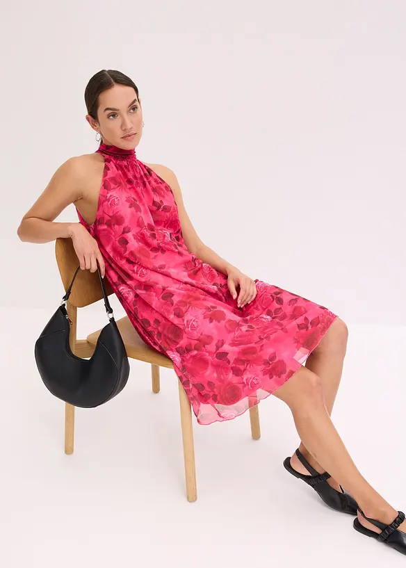 Gedessineerde mesh jurk, bonprix