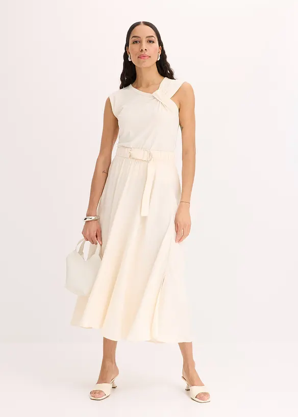 Twill rok met een vloeiende viscosemix, bonprix