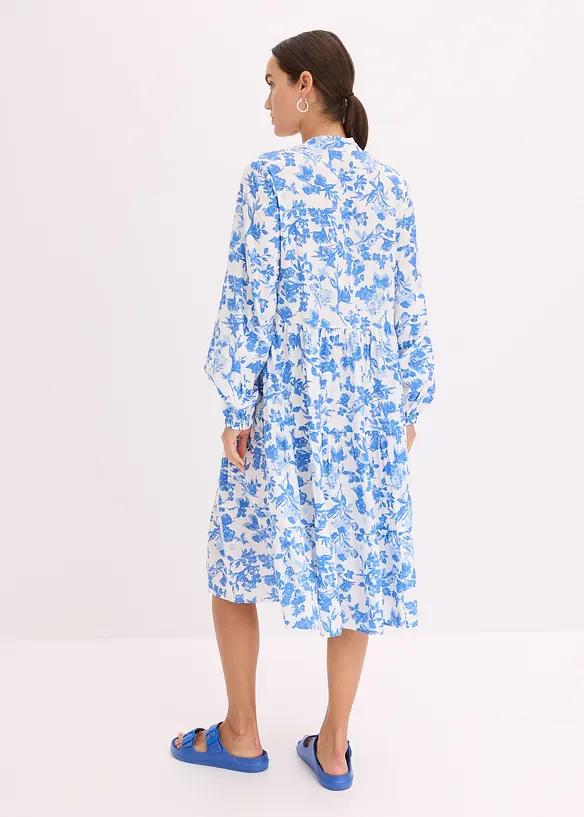 Jurk met Henley kraag van soepele viscose, bonprix