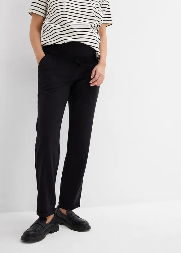 Zwangerschapsbroek met linnen, straight leg, bonprix