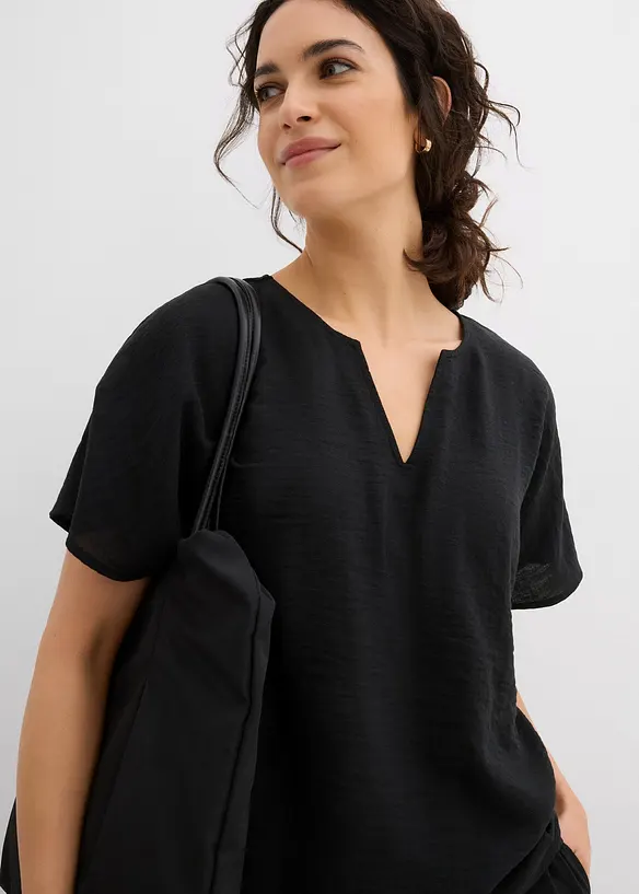 Oversized blouse met elastische zoom, bonprix