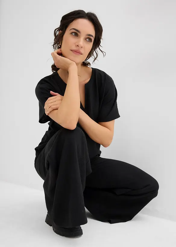 Oversized blouse met elastische zoom, bonprix