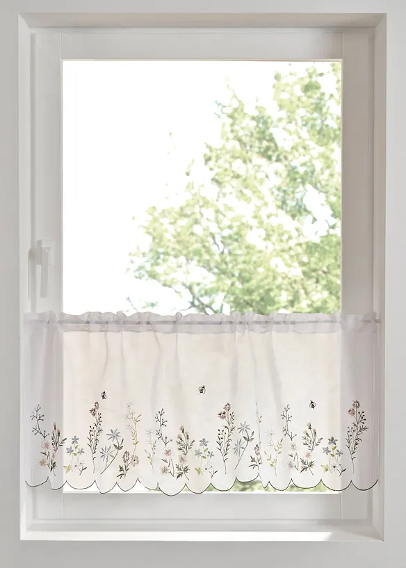 Valletje met geborduurde bloemen, bonprix