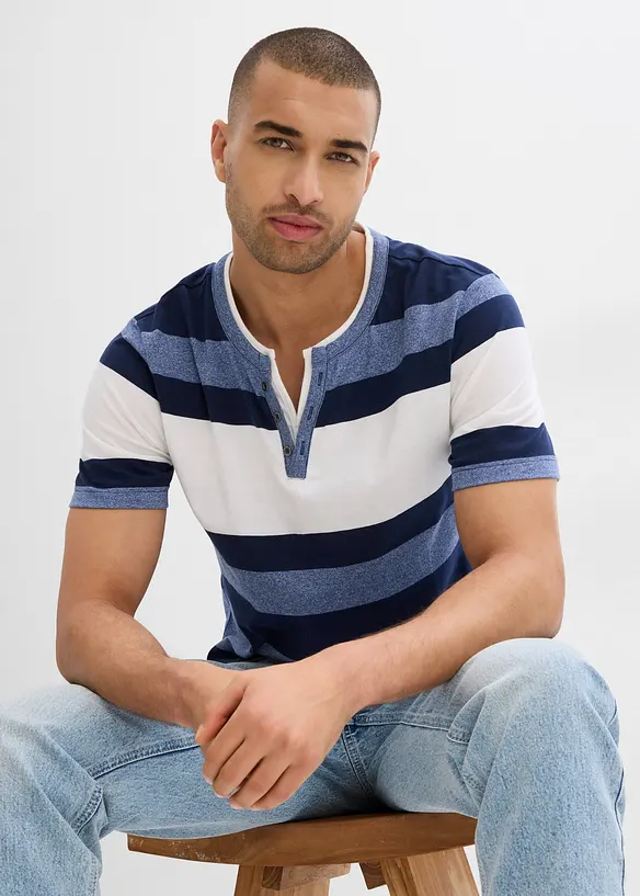 Henley shirt met korte mouwen, bonprix