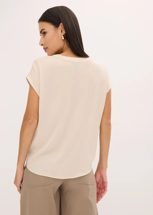 Blouse van soepel satijn met oversized schouders, bonprix