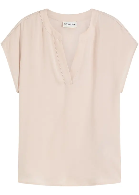 Blouse van soepel satijn met oversized schouders, bonprix