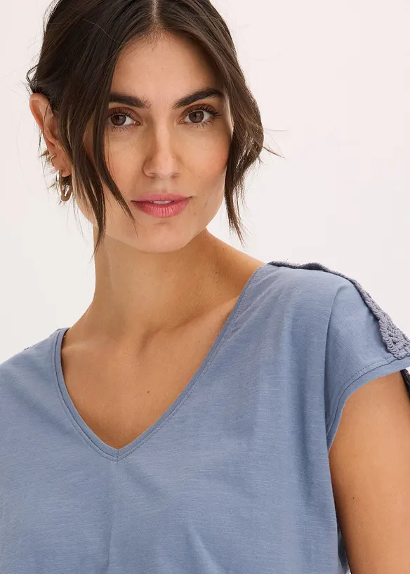 Shirt met gehaakte inzetstukken, bonprix