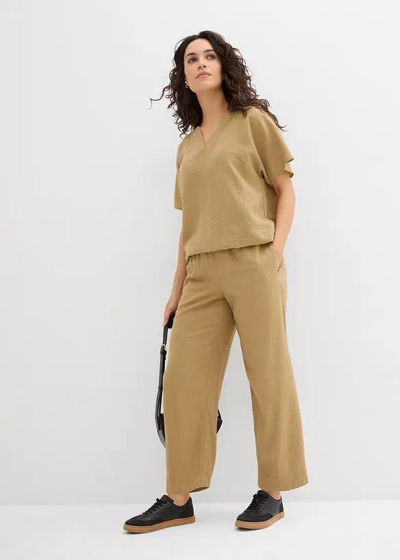 Oversized blouse met elastische zoom, bonprix