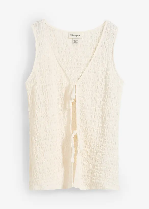 Blousetop met strikkoordjes, bonprix