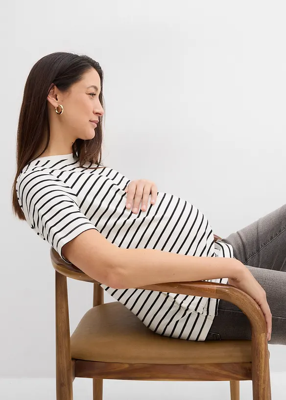 2-in-1 zwangerschapsshirt / voedingsshirt met biologisch katoen, bonprix