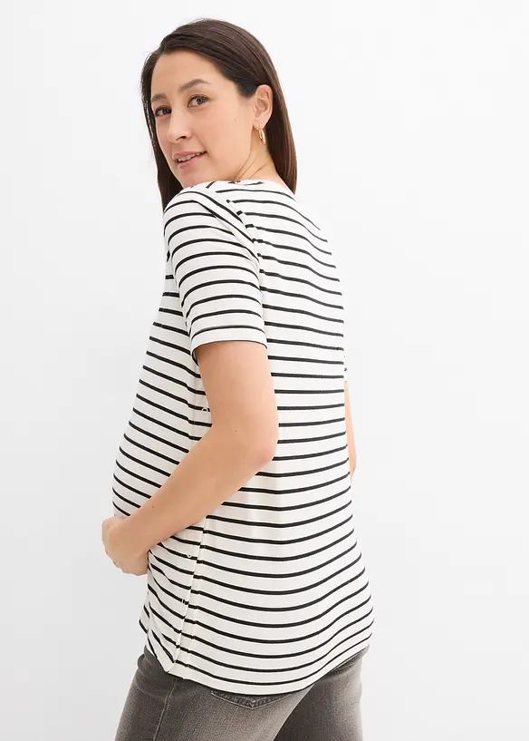 2-in-1 zwangerschapsshirt / voedingsshirt met biologisch katoen, bonprix
