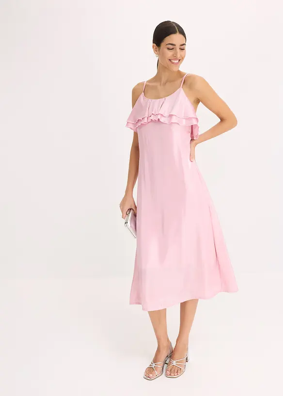 Midi jurk met volants, bonprix