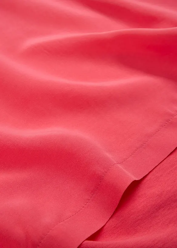 Shirt met zijde en geweven inzetstuk, bonprix