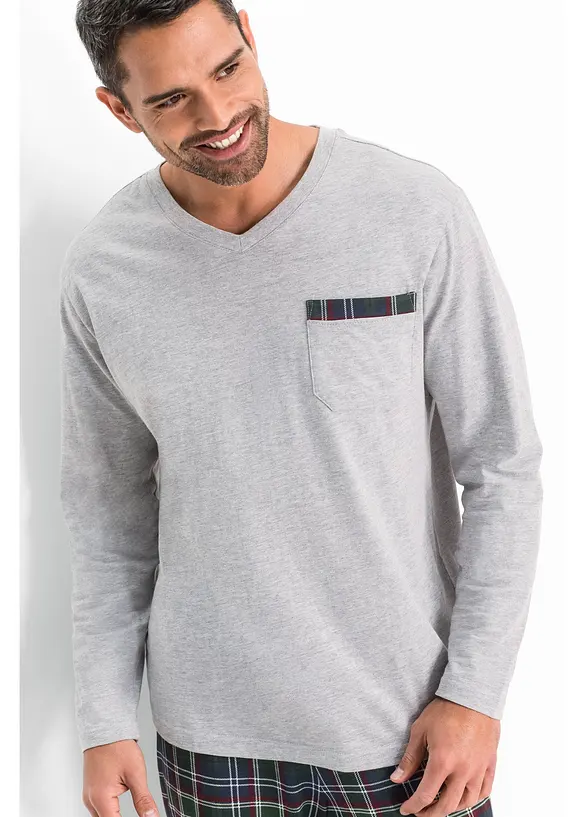 Pyjama met biologisch katoen en lange mouwen, bonprix