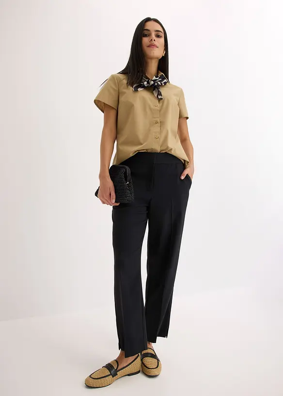 Popeline blouse met korte mouwen, bonprix