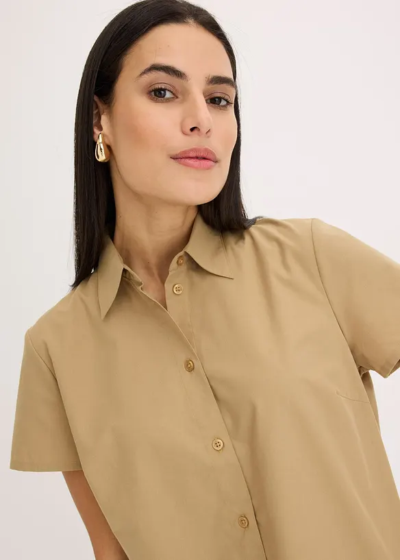 Popeline blouse met korte mouwen, bonprix