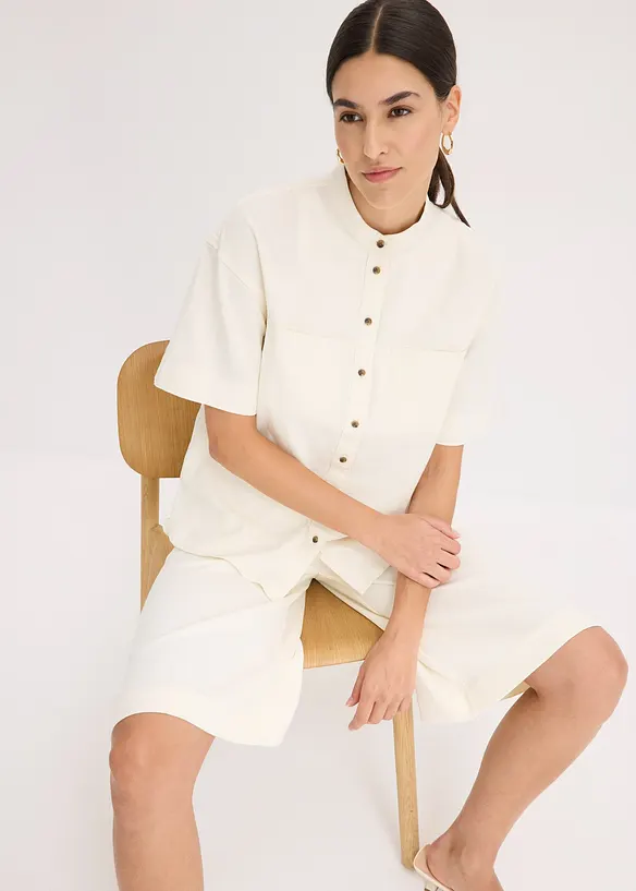 Overhemdblouse in een fijne viscosemix, bonprix