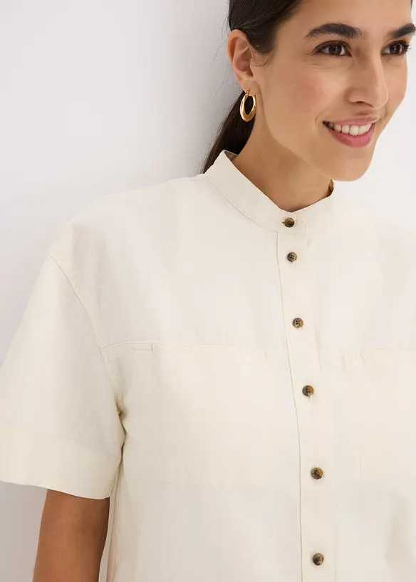 Overhemdblouse in een fijne viscosemix, bonprix