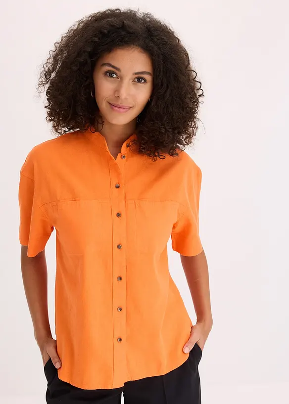 Overhemdblouse in een fijne viscosemix, bonprix
