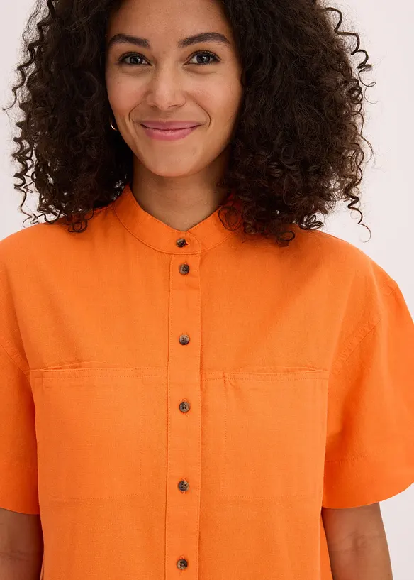 Overhemdblouse in een fijne viscosemix, bonprix