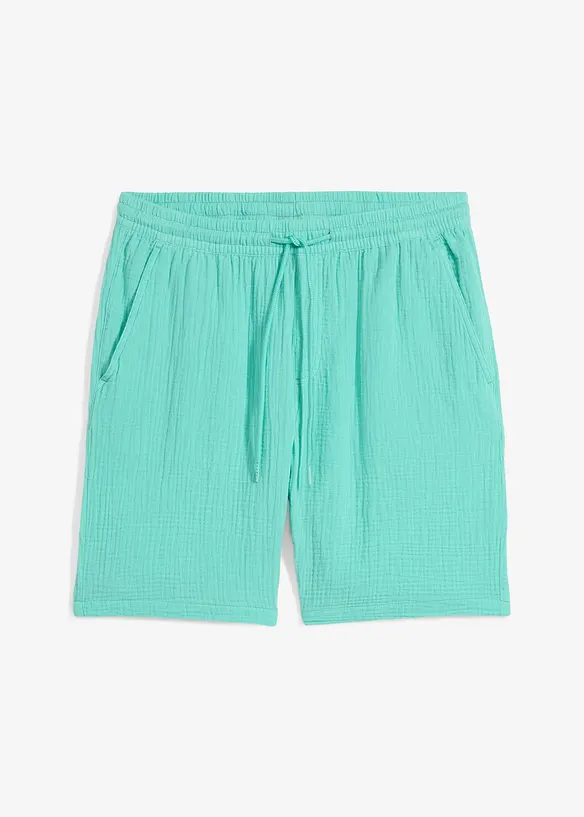 Lange short van mousseline, regular fit, bonprix