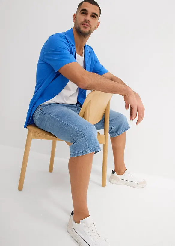 Lange stretch jeans bermuda, regular fit, bonprix