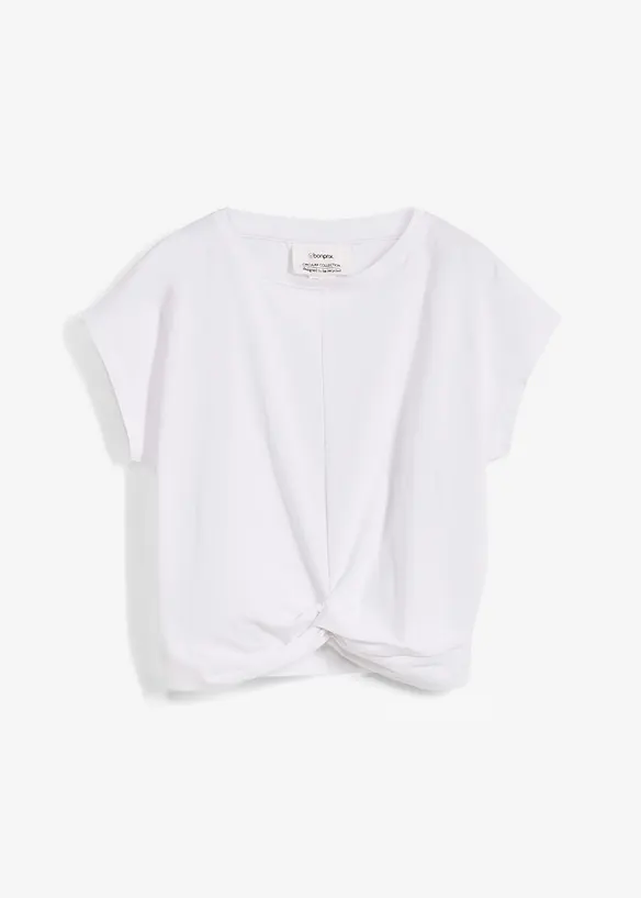 Kort T-shirt met knoopeffect, bonprix