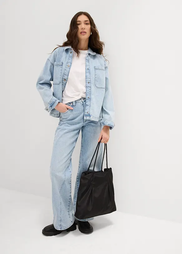 Kort T-shirt met knoopeffect, bonprix