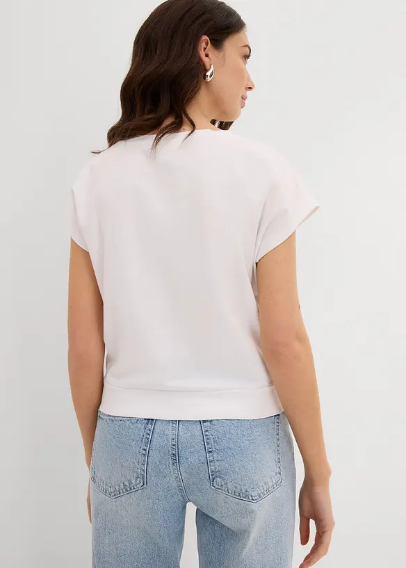 Kort T-shirt met knoopeffect, bonprix