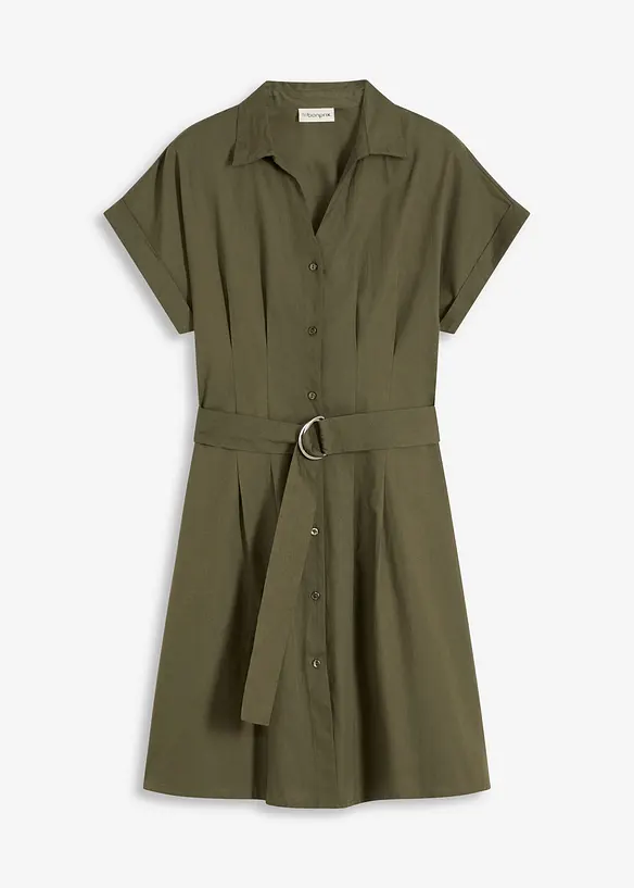 Gebloemde jurk met riem, bonprix