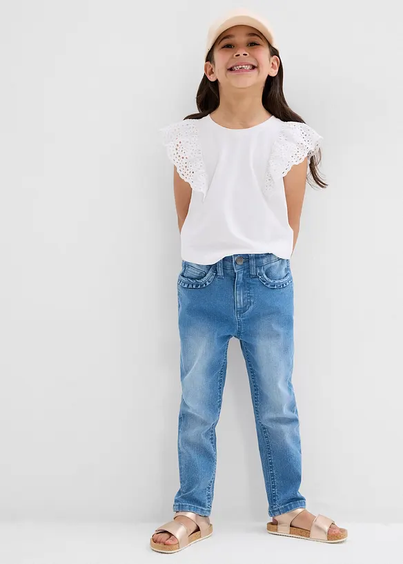 Stretch jeans mid waist, tapered, bonprix