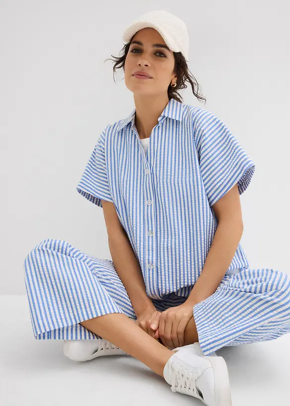 Blouse van seersucker, bonprix