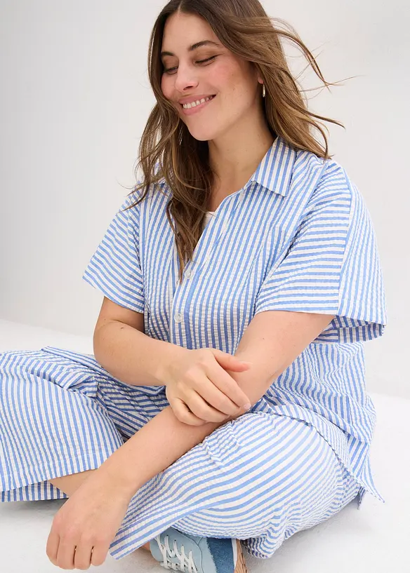 Blouse van seersucker, bonprix