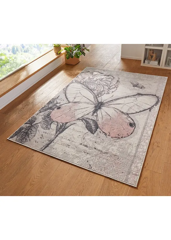 Vloerkleed met grote vlinder, bonprix