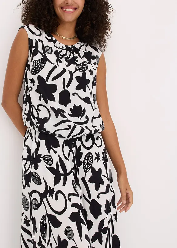 Korte blousetop van soepele viscose, bonprix