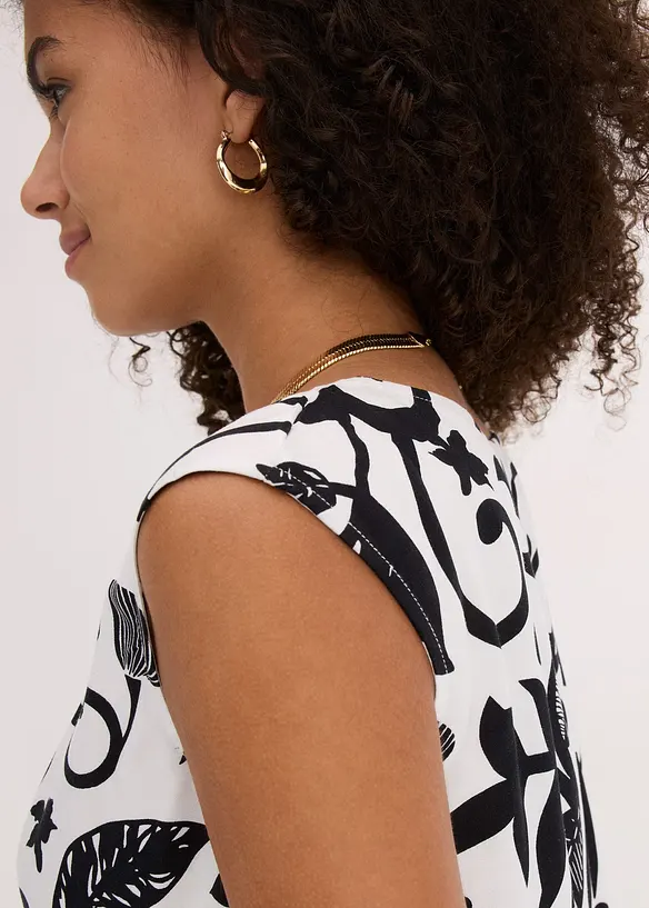 Korte blousetop van soepele viscose, bonprix