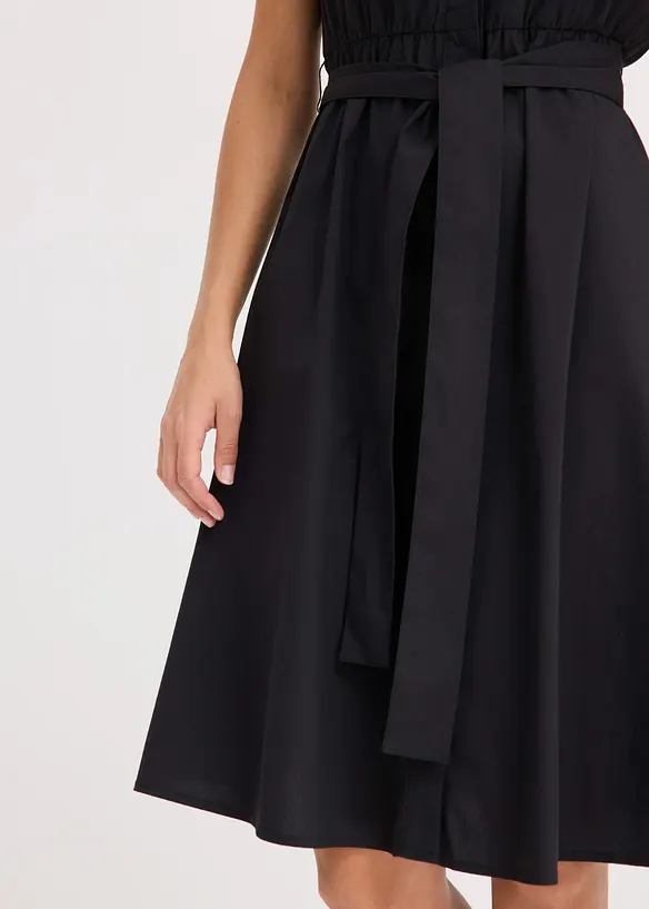 Jurk met strikceintuur, bonprix