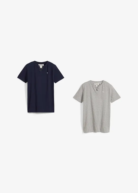 2-in-1 T-shirt met biologisch katoen (set van 2), bonprix