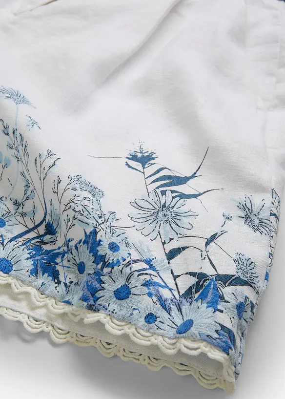 Short van linnen met een bloemenprint, bonprix