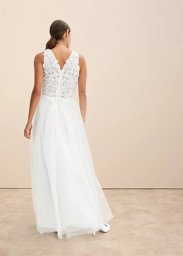 Trouwjurk met kant en chiffon, bonprix