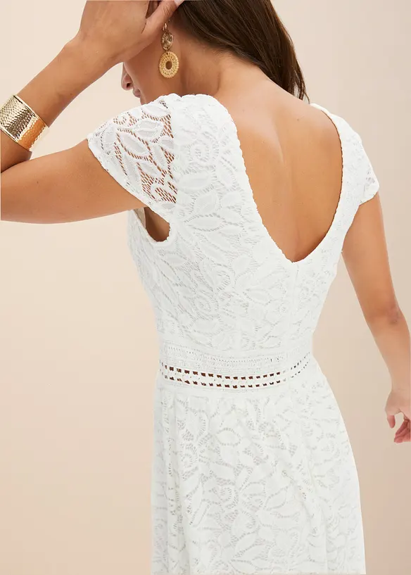 Jersey jurk met gehaakt inzetstuk in de taille, bonprix