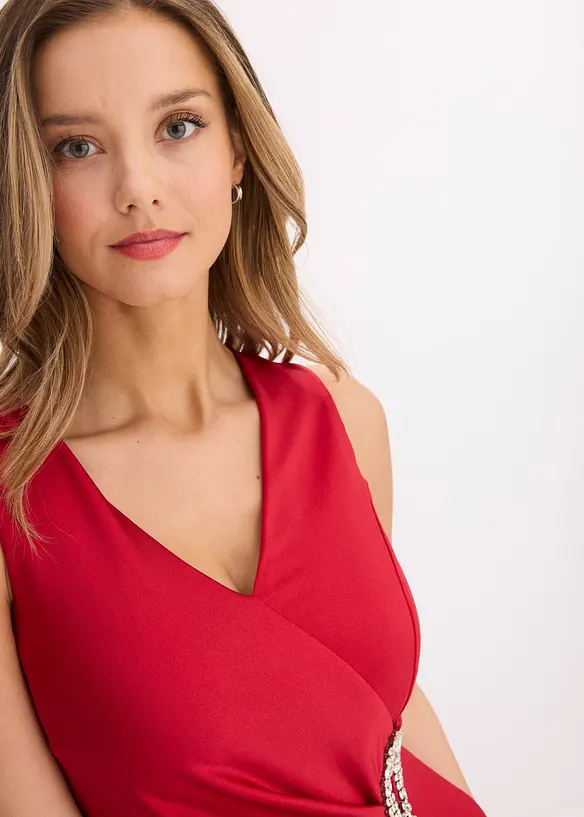 Jersey jurk met strassapplicatie, bonprix