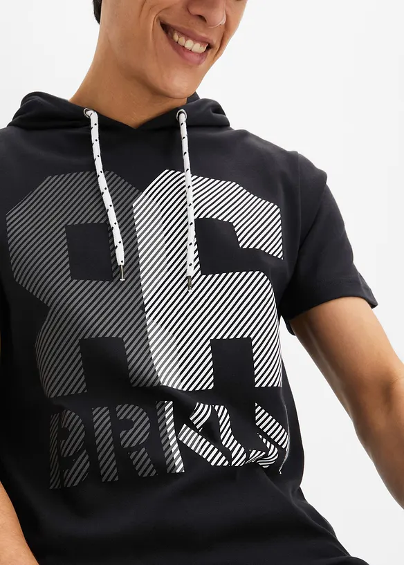 T-shirt met capuchon van dikke stof, bonprix