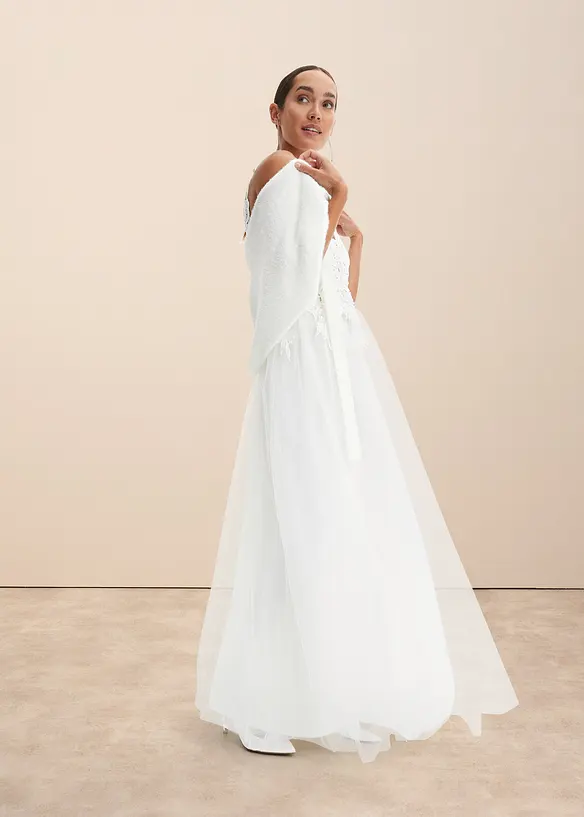 Trouwjurk met kant en chiffon, bonprix