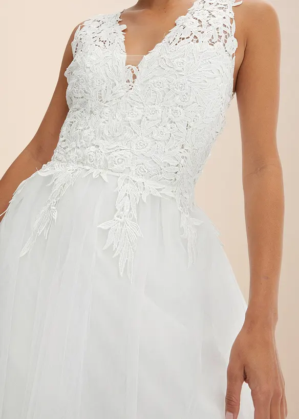 Trouwjurk met kant en chiffon, bonprix