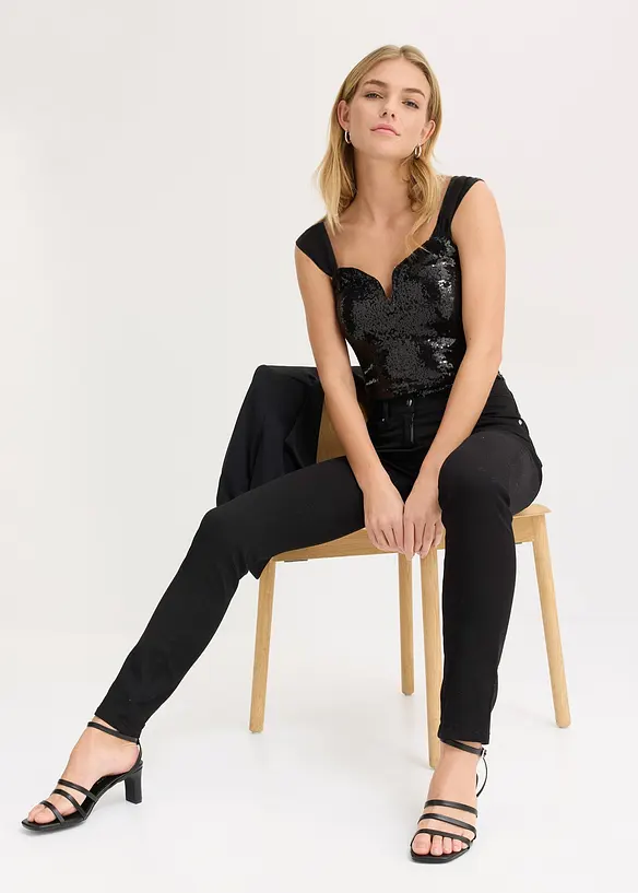 Body met pailletten, bonprix
