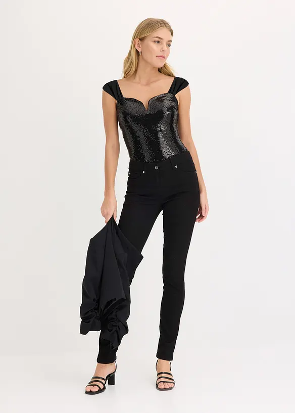 Body met pailletten, bonprix