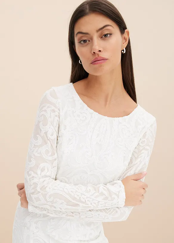 Trouwjurk met paillettenborduursel, bonprix