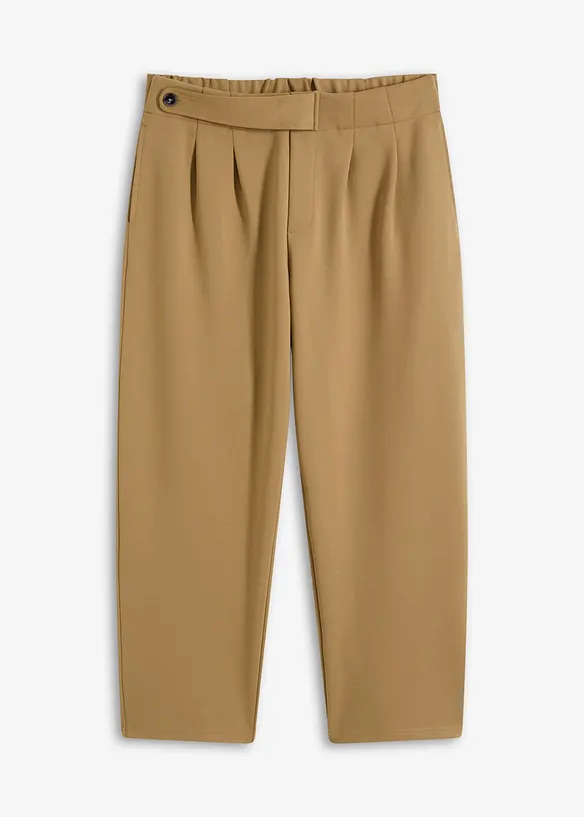 Jersey broek met bandplooien, bonprix