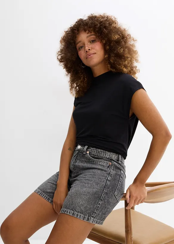 Jeans bermuda mid waist, low stretch, bonprix
